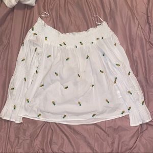 Pineapple off the shoulder top. Size M.